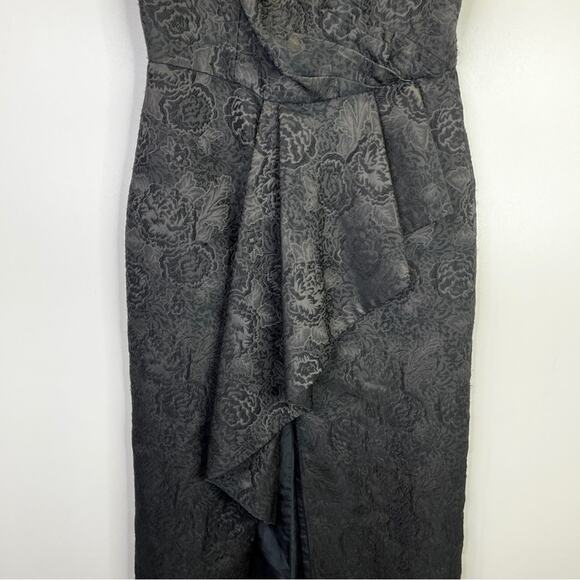 Love by Theia Sweetheart Neckline ruffle front Gown dress black - 16 - Picture 6 of 12